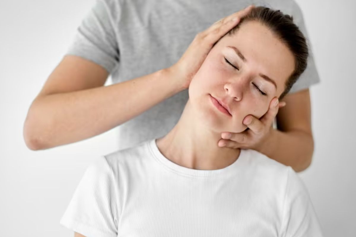 craniosacral therapy using gentle touch to promote relaxation and stress relief.