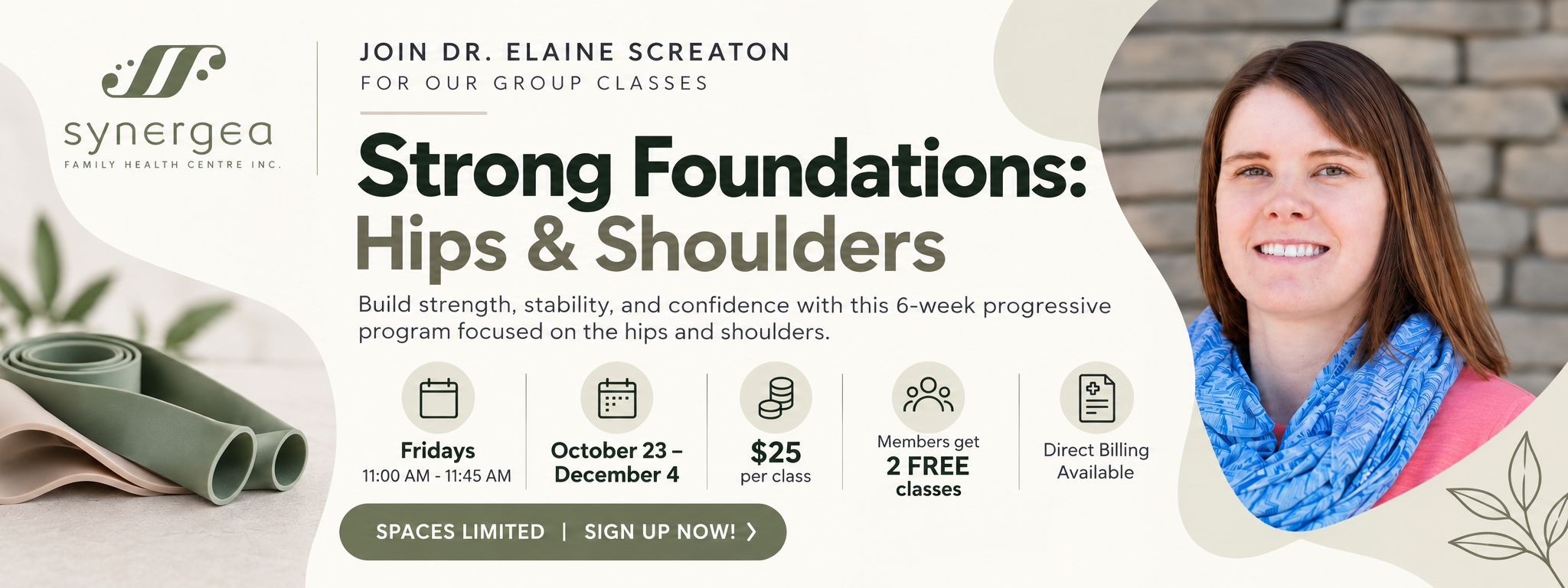 Strong Foundations: Hips & Shoulders group class with Dr. Elaine Screaton